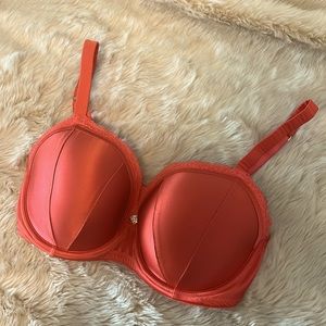 Rosie for Marks & Spencer Silk lightly padded bra in Coral 🍑 Sz: 34 E